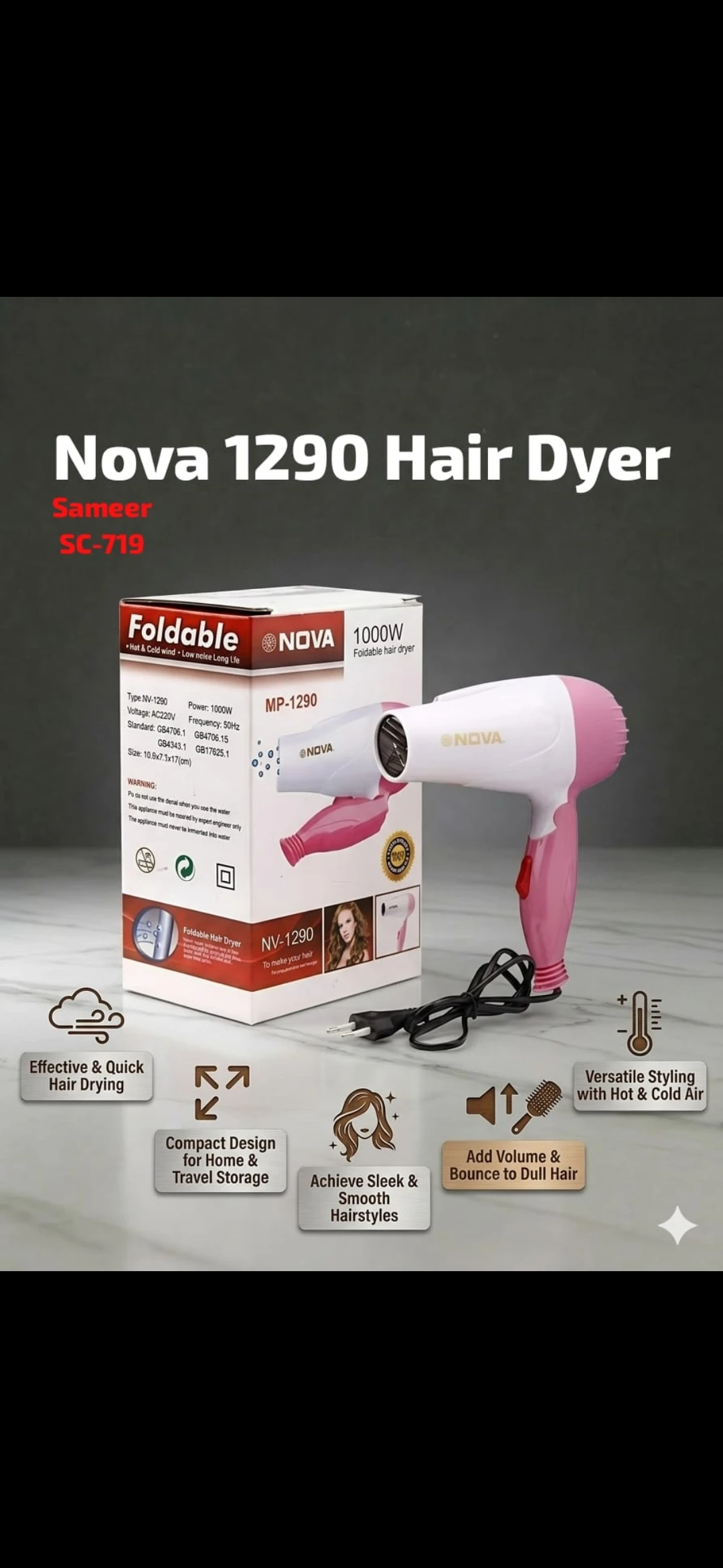 Nova 1290 hair dyer